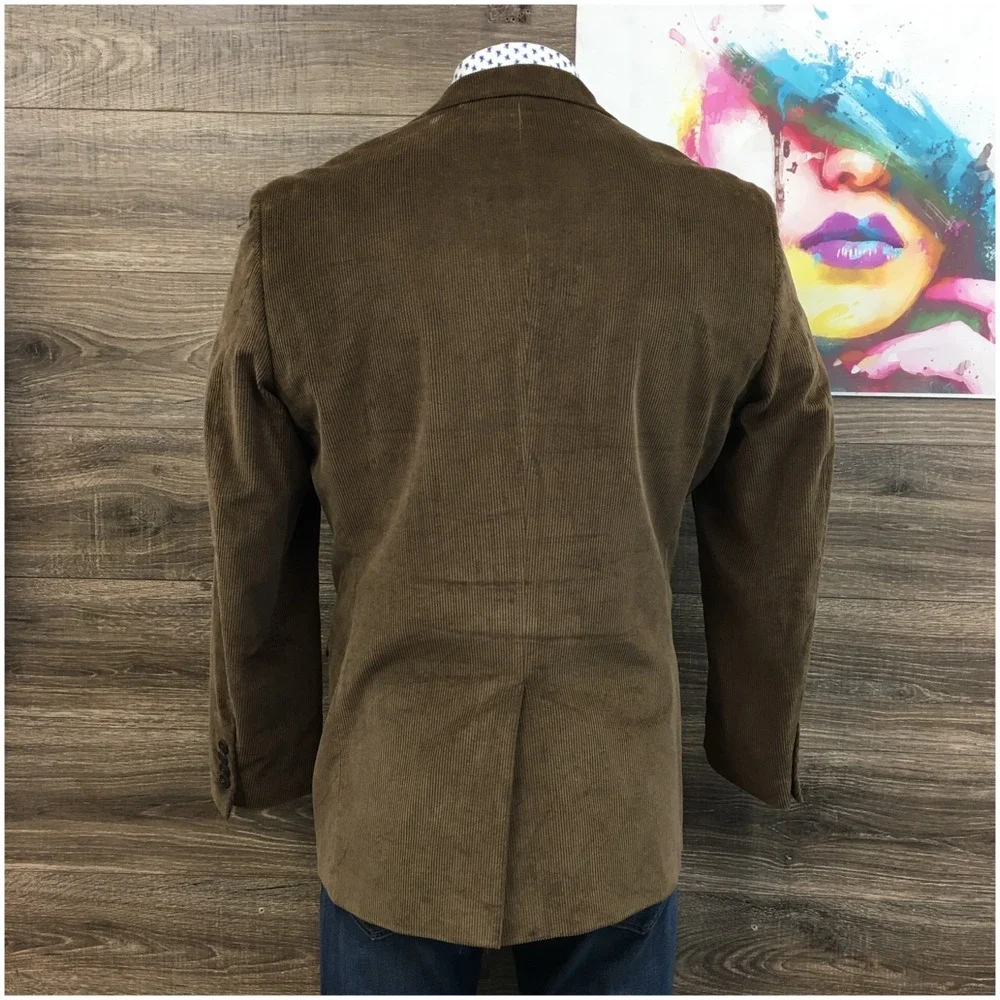 SADDLEBRED Mens Corduroy‎ Blazer Sport Coat Casual Jacket Size 42L Classic Suit